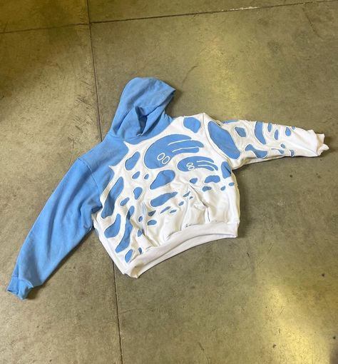 Streetwear Hoodie Design, Custom Hoodies Ideas, Ghost Clothes, Paint Clothes, Clothes Haul, Ghost Hoodie, Reworked Clothes, Painted Clothes Diy, Concept Clothing