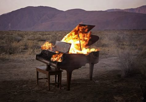 Burning Piano by photorant, via Flickr Burning Piano, Ethan Bortnick, Lynda Barry, Borrego Springs, Fire Art, The Burning, Grunge Aesthetic, On Fire, Dark Aesthetic