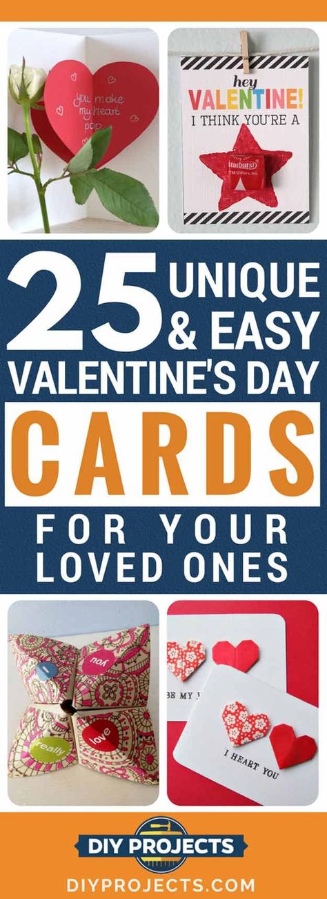 25 Unique & Easy Valentines Card you can DIY Cute Valentines Day Cards Diy, Home Made Valentine Cards, Valentines Diy Cards, Valentine Cards For Him, Diy Valentines Day Cards, Cute Valentines Day Cards, Valentines Day Cards Diy, Easy Valentines, Diy Valentine's Day