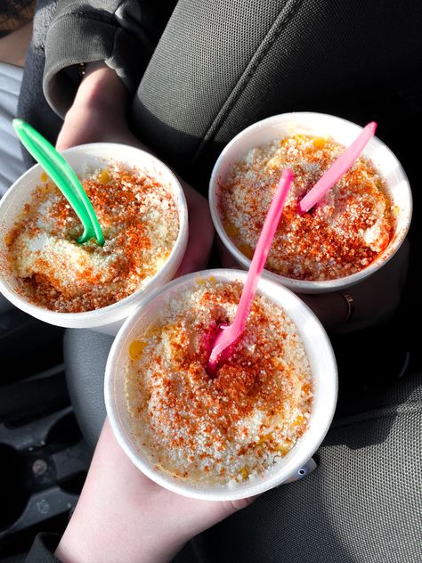 Esquites Aesthetic, Elotes Aesthetic, Mexican Aesthetic Food, Elote Cup, Mexican Food Aethstetic, Aesthetic Mexican Food, Elotes Preparados, Mexican Elote, Dinner Tiktok