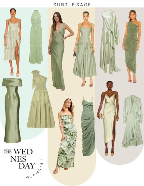 SUBTLE SAGE — Olivia Ivey Bannock Sage Green Bridesmaid Dress, Bridesmaids Dress Inspiration, Garden Wedding Reception, Dress Code Wedding, Bridesmaid Inspiration, Vermont Wedding, Bridesmaid Dress Styles, Green Bridesmaid, Guest Attire