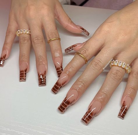 Ring Nails, Halloween Acrylic Nails, Nails Aesthetic, French Acrylic Nails, Classy Acrylic Nails, Long Acrylic Nails Coffin, Almond Acrylic Nails, Brown Nails, Square Acrylic Nails