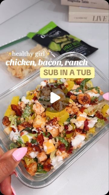 MaKayla Kim Thomas on Instagram: "Ok but I LOVE a full flavor “chopped” bowl for lunch 🤤🤌🏼 this one is super easy, high protein, and has so much flavor!

Pack with sides of choice (I like to pack a mindful serving of chips to “dip” into my chopped bowl) but anything works here! 

Sub in a tub recipe is from my Good Food Mood cookbook, along with HUNDREDS of other recipes to help you crush your goals !!! Available at makaylathomas . com

#mealprep #healthymeals #healthylunches #highproteinlunch #lunchmealprep #highprotein #easymeals #mealideas #subinatub" 2025 Recipes, Makayla Thomas, Lunch Meals, Protein Lunch, Low Carb Meal Prep, Macro Friendly Recipes, Healthy Fitness Meals, Packed Lunches, Protein Meal