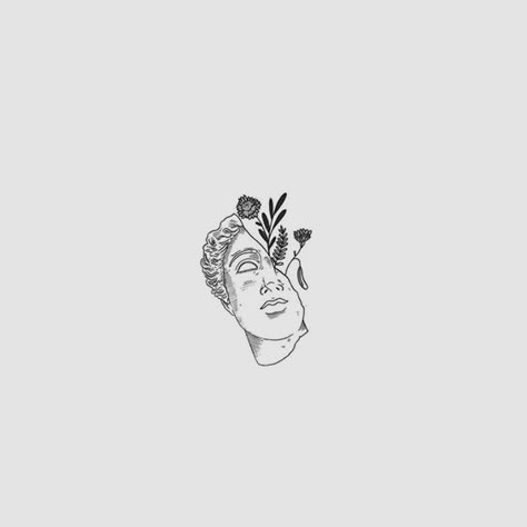 Minimalist Greek Tattoos, Ancient Greece Tattoo Mythology, Statue Of David Tattoo Simple, Small Aphrodite Tattoo, Simple Mythology Tattoo, Venus Bust Tattoo, Greek Face Tattoo, Greek Statue Tattoo Minimalist, Aphrodite Tattoo Simple