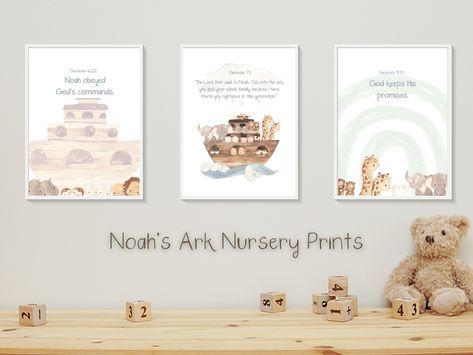 Excited to share this item from my #etsy shop: Christian Scripture I Noah's Ark I Bible Nursery Print I Set of 3 I Digital Download I Baby Room Art #babyshower #animal #noahsark #nurseryprint #digitalprint #babyroomart Nursery Ideas Noahs Ark, Noahs Arc Themed Nursery, Noahs Ark Nursery Theme Gender Neutral, Noah’s Ark Art, Noah’s Arch Nursery, Noah's Ark Nursery Theme, Bible Themed Nursery, Bible Nursery Theme, Noah Ark Nursery