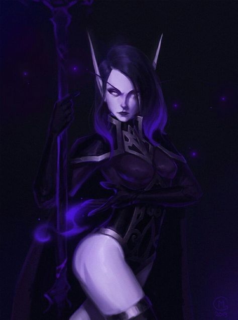 Void Elf Art, Void Tattoo, Void Elf, Wow Elf, World Of Warcraft Art, Night Elves, Female Demons, Blood Elf, Warcraft Art