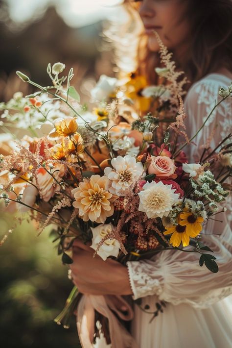 Inspiration Poses, Eucalyptus Wedding Bouquet, Sunflower Wedding Bouquet, Boho Wedding Bouquet, Yellow Wildflowers, Wedding Bouquets Pink, Eucalyptus Wedding, Wildflower Bouquet, Wedding Look