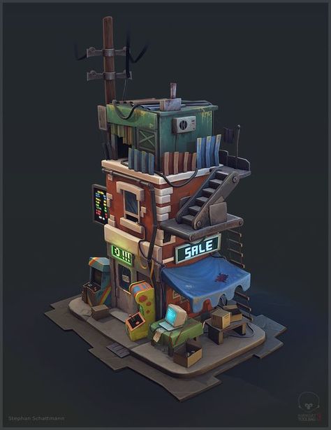 Great Cyberpunk - Anime City concepts for Lego! Stylized Cyberpunk Environment, Diorama 3d Environment, Cyberpunk Miniatures, Cyberpunk Diorama, 3d Environment Modeling, Cyberpunk Building, Stylized Environment, Cartoon Building, Idle Game