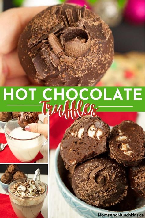 Looking for a fun Christmas treat to reward yourself this Christmas? Learn how to make this Hot Chocolate Truffles that is also a great Christmas snack for friends and family! Hot Chocolate Cheesecake Truffles, Hot Chocolate Truffles, Chocolate Cheesecake Truffles, Hot Chocolate Cheesecake, Rich Hot Chocolate, Chocolate Truffles Recipe, Easy Truffles, Christmas Snack, Bakers Chocolate