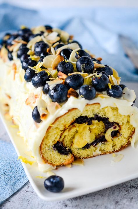 Lemon Swiss Roll Cake, Dried Apricot Jam Recipe, Lemon Cream Swiss Roll, Lemon Blueberry Swiss Roll, Lemon Cake Roll With Lemon Curd, Lemon Roulade, Lemon Meringue Roulade, Carrot Cake Jam, Roulade Cake