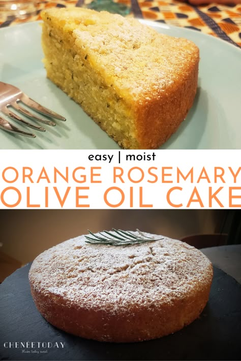 Rosemary Olive Oil Cake, Oil Cake Recipe, Orange Olive Oil Cake, Rosemary Olive Oil, Olive Oil Cake Recipe, Olive Oil Recipes, Orange Cake Recipe, Oil Cake, Olive Oil Cake