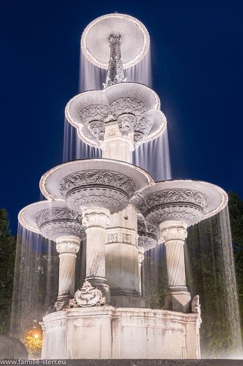 Water Wall Fountain, Water Fountain Design, Fountain City, Garden Waterfall, Waterfall Wall, Fountain Design, Aesthetic Garden, Gothic Furniture, Waterfall Fountain