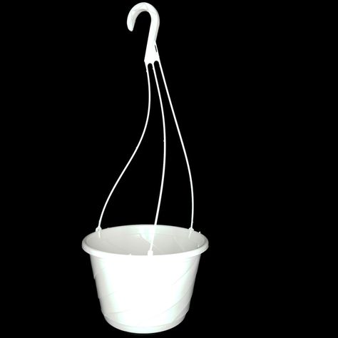 10' Diameter Contempo Swirl Hanging Basket, Green or White, by Landmark Plastics (10, White) * For more information, visit image link. (This is an Amazon affiliate link) #flowerpots Cheap White Bucket-shaped Bag, Plastic Hanging Planters, Plastic Hanging Baskets, Christmas Storage, Outdoor Planters, Hanging Planters, Hanging Baskets, Patio Garden, Container Gardening