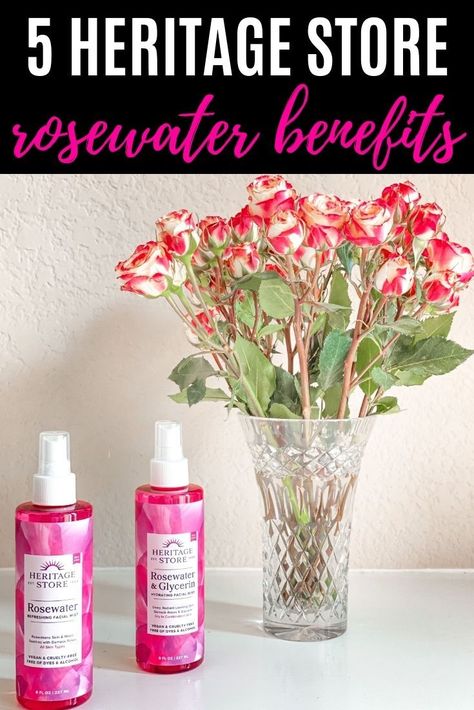 Are you looking to add rosewater into your skincare routine? Here are 5 Heritage Store Rosewater Benefits and how to use the products to get glowing skin. #sponsored #walmart #walmartfinds #walmartdeals #walmartcouponing #walmartbeauty #cleanskincare #cleanbeauty #crueltyfreeskincare #veganskincare #beauty #beautyroutine #beautyhacks #rosewater Rosewater Benefits, Glycerin Benefits, Heritage Store Rosewater, Walmart Beauty Products, Heritage Rose, Get Glowing Skin, Loving Texas, Walmart Deals, Walmart Finds