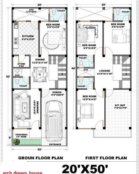 25×50 House Plan, 20 50 House Plan, Two Floor House, 30x50 House Plans, Budget House Plans, North Facing House, 20x40 House Plans, Plan Elevation, Duplex Floor Plans