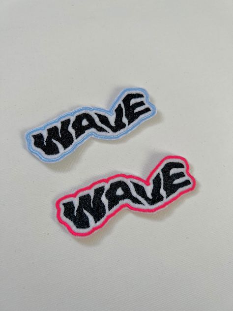 Ateez wave embroidered patches, iron / sew on patches, kpop patch, embroidery patch, ateez atiny, fandom patch, kpop embroidery, atiny patch by shopchinguembroidery on Etsy Kpop Patches, Kpop Embroidery, Sew Patches, Patch Embroidery, Patches Fashion, Sewing Needle, Embroidery Patch, Straight Stitch, Fabric Tape