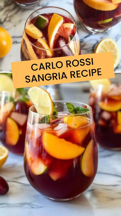 Discover a refreshing Carlo Rossi Sangria recipe that blends sweet wine with citrus, fruit, and a splash of soda for the perfect summer drink. Carlo Rossi Sangria Recipe, Light Pasta Salads, Barbecued Ribs, Easy Sangria Recipes, Recipe Ingredients List, Berry Sangria, Sangria Cocktail, Light Pasta, Perfect Summer Drink