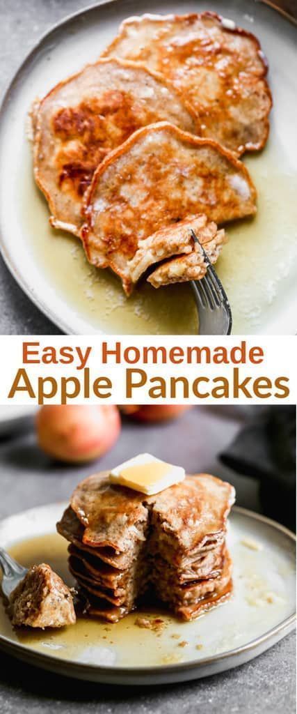 The BEST Apple Pancakes are made from scratch with fall spices and grated apple. They’re EASY to make, fluffy, and delicious! Holiday Breads, Crepes Pancakes, Apple Topping, Apple Pie Pancakes, Apple Pancake Recipe, Apple Cinnamon Pancakes, Delicious Pancakes, Pizza Dinner, Pancakes From Scratch