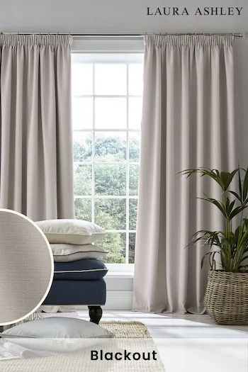 Curtains | Ready Made Curtains | Next UK Grey Curtains Bedroom, Greige Living Room, Laura Ashley Paint, Light Gray Bedroom, Grey Blackout Curtains, Pencil Pleat Curtains, Dining Room Curtains, Pleat Curtains, Grey Bedroom