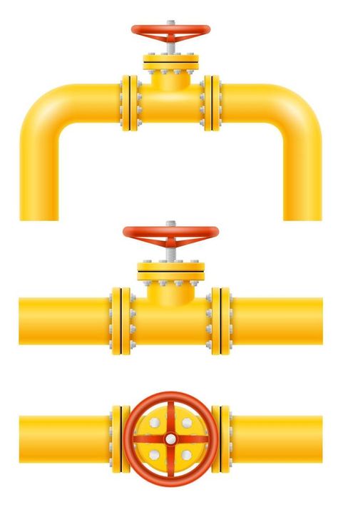 yellow metal pipes for gas pipeline vector illustration isolated on white background Vector Animation, Gas Pipeline, Gas Pipe, Metal Pipe, Background Background, Background White, Rocky, White Background, Vector Illustration