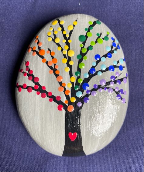 Painted Rocks Trees Ideas, Simple Rock Designs, Simple Painted Rocks Ideas, Rock Painting Inspiration, Painted Rocks Ideas Easy Flowers, Fun Rock Painting Ideas, Painted Rock Garden Ideas, Spring Painted Rocks, Cool Rock Painting Ideas Easy