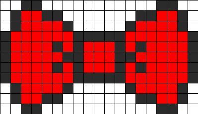 8bit Bow Perler Bead Pattern | Bead Sprites | Simple Fuse Bead Patterns Minecraft Brick, Bow Beads, Pixels Art, Hello Kitty Bow, Melty Bead Patterns, Fuse Bead Patterns, Mini Iron, Pony Bead Patterns, Art Templates