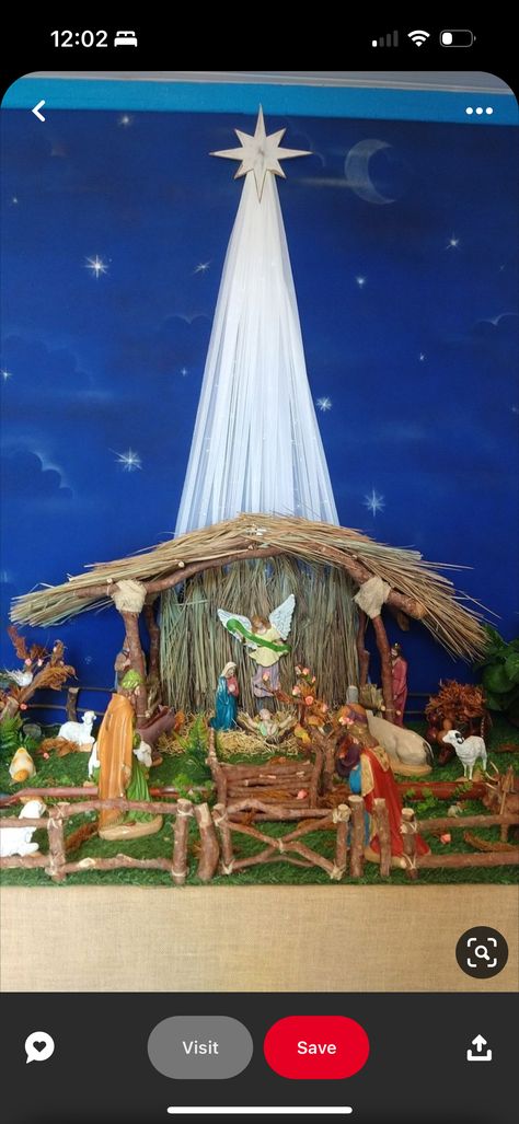 Crib Ideas Christmas Diy, Christmas Crib Ideas At Home Simple, Navity Scene Ideas, Pesebres Navidad Ideas Originales, Christmas Board Decoration, Christmas Nativity Scene Diy, Nativity House, Christmas Crib Ideas, Christmas Ceiling Decorations