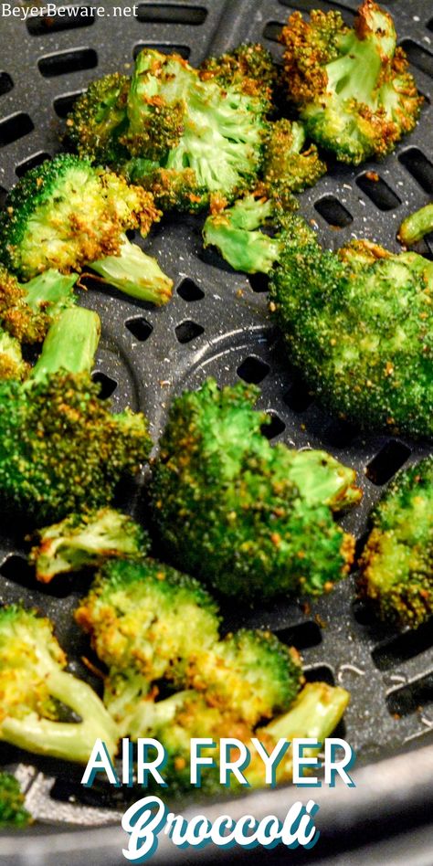 Ninja Foodi Broccoli, Broccoli Air Fryer Recipes, Air Fry Broccoli, Air Fryer Broccoli Recipes, Air Fryer Broccoli, Ninja Grill, Broccoli Crowns, How To Cook Broccoli, Fried Broccoli