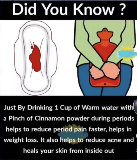 Healthy Period Food, Period Food, Cinnamon Water, Period Relief, Cinnamon Drink, Healthy Period, Period Cramps, Dr Sebi, Period Pain