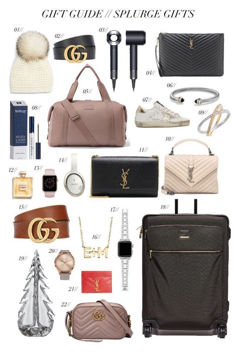 Gift Guide // Splurge Gifts | Cella Jane #giftideas #christmasgiftsforher #christmas #giftguide Brown Gucci Belt, Cella Jane, Simply Quinoa, Luxury Gifts For Her, Special People, Luxe Gifts, Designer Gifts, Amazon Gifts, Luxury Gifts