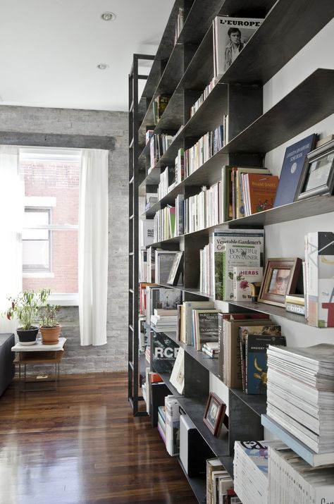 Bookshelves With Ladder, Custom Metal Furniture, Steel Bookshelf, Floor To Ceiling Bookshelves, Home Library Rooms, White Bookshelves, Library Bookshelves, Modern Bookshelf, Library Room