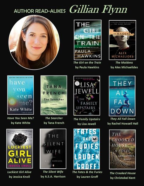 Gillian Flynn Books, Tana French, Paula Hawkins, Gillian Flynn, All Falls Down, Great Books To Read, Reading Rainbow, Top Books To Read, Literature Books