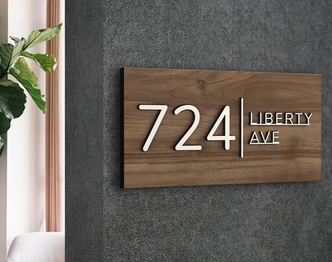 Personalized Wood House Number Sign, Custom Address Number Sign, Porch Address Plaque, Wedding Gift, Address Plaque Sign, Housewarming Gift - Etsy Canada Address Number Sign, Wood Slat Address Sign, Wood House Address Sign, Wood House Number Sign, Cnc House Number Sign, House Number Sign Horizontal, Home Address Signs Classy Plaques, Wooden Signage, Custom House Numbers