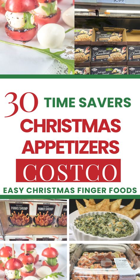 Need quick and easy Christmas party appetizers? Costco has the perfect selection of affordable and easy Christmas appetizers! From festive charcuterie boards to delicious finger foods and savory bites, these Christmas party apps are sure to wow your guests. Ready in 30 minutes or less, these holiday appetizers are both quick and tasty. Whether you need no-cook party snacks or simple hors d’oeuvres, these budget-friendly picks will make your Christmas party menu. Merry Christmas! Holiday Appetizers Easy Christmas Snacks Parties Food, Work Christmas Party Ideas Food, Christmas Snacks For Party Appetizers Crock Pot, Fingerfoods For Christmas Party, Christmas Party Catering Ideas, Costco Hors D’oeuvres, Christmas Make Ahead Appetizers, Best Christmas Appetizers Ever, Christmas Snack Foods Holiday Appetizers