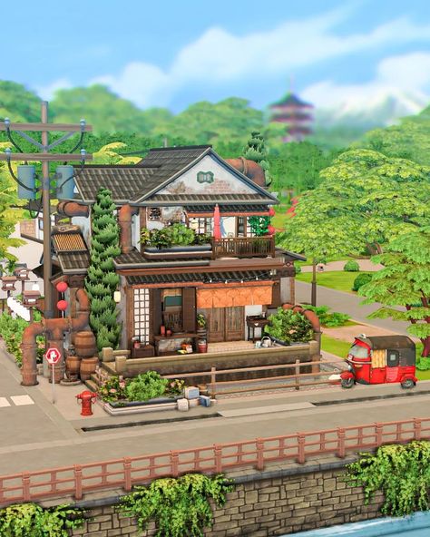 Japanese House in Mt. Komorebi || no CC Hi, simmers! I built a Japanese themed build again, in Mt. Komorebi because it's been so long since I created something here 🏯 I hope you like it! #thesims4 @thesims #EAPartner #ts4 #sims4builds Sims 4 Japanese House, Mt Komorebi, It's Been So Long, Sims Building, Sims 4 Build, Japanese House, Cc Sims, The Sims4, Japanese Garden