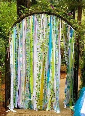 Garden Curtains, Lace Backdrops, Ribbon Curtain, Garland Ribbon, Enchanted Forest Birthday, Woodland Fairy Party, Enchanted Forest Party, Curtains Vintage, Enchanted Forest Theme