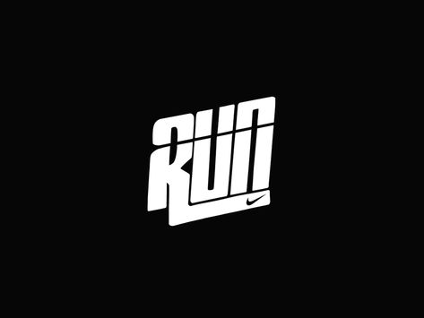 Nike Typography Design, Run Typography, Run Tshirt Design, Running Typography, Running Graphic Design, Nike Tshirt Design, Run Graphic Design, Run Club Logo, Running Logo Design