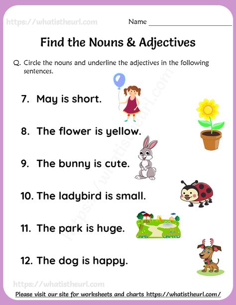 Noun Adjective Worksheet, Naming Words Worksheet For Class 1, Find The Adjectives Worksheets, Describing Words Grade 2, Doing Words Worksheet For Grade 1, Describing Words For Grade 1, Noun And Adjective Worksheet, Grammar Lessons For Grade 1, Naming Words Worksheet For Grade 1