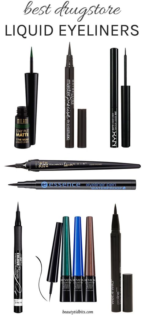 From creating the perfect cat-eye to drawing a crisp line, these best drugstore liquid eyeliners will make acing your liner game easy! Best Drugstore Eyeliner, Makeup Artist Bag, Drugstore Eyeliner, Easy Cat Eye, Perfect Cat Eye, Makeup Drawing, Best Drugstore Makeup, Cat Eyeliner, Best Eyeliner