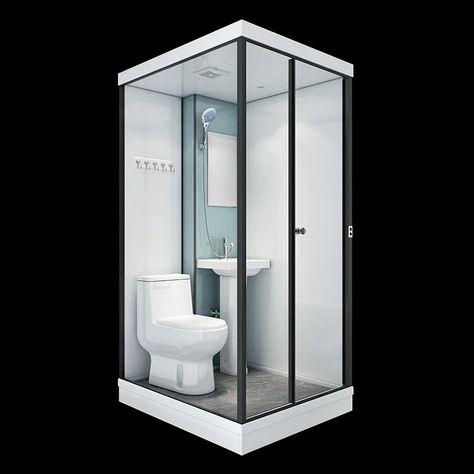 4950.5US $ |Complete Shower Room Cabin All in one Bathroom Integrated Bathroom Modular Bathroom With Toilet And Basin| |   - AliExpress Prefab Bathroom, Cabin Rooms, Modular Bathroom, Shower Pods, Modular Bathrooms, Portable Bathroom, Sink Toilet, Toilet Sink, Shower Units