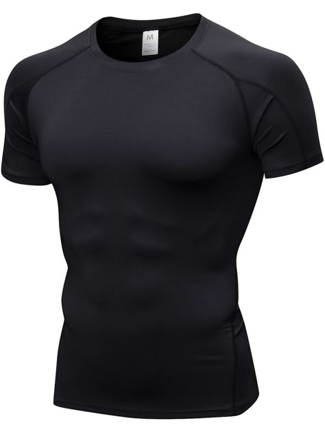 PRICES MAY VARY. HIGH-ELASTIC Short Sleeve Men's Cool Dry Compression Shirts Sports Baselayer Tops Pull On closure USUAL SIZE FOR COMPRESSION FIT. It is recommended friends who like the loose fit style choose a LARGER size than your regular one. ☀ Men's compression T-Shirts is made of 85% polyester and 15%spandex, soft against the skin and ultra-breathable, excellent elasticity with enhanced range of motion,great for all day wear, can machine washable, hand washable or dry cleaning. ☀ Men's spor Compression Shirt Men, Compression Shirts, Compression T Shirt, Mens Compression, Layered T Shirt, Compression Shirt, Gym Shirts, Running Tops, Athletic Shirts