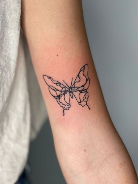 butterfly tattoo Abstract Meaningful Tattoo, Leg Tattoos Women Patchwork Simple, Linework Forearm Tattoo, Arm Line Work Tattoos, Linework Butterfly Tattoo Simple, Abstract Linework Tattoo, Simple Tattoos Line Work, Line Work Patchwork Tattoos, Linework Patchwork Tattoo