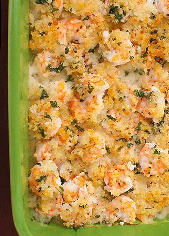 Garlicky Baked Shrimp Garlicky Baked Shrimp, Shrimp Bake, Shrimp Casserole, Garlicky Shrimp, Baked Shrimp, Shrimp Dishes, Fish Dishes, Casserole Dish, Seafood Dishes