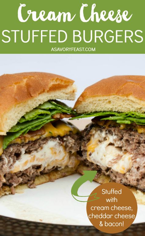 Hamburger Recipes With Cream Cheese, Smoked Stuffed Hamburgers, Stuffed Burger Recipes Grill, Hamburgers With Cheese Inside, Stuffed Burger Patties, Stuffed Hamburger Recipes Grilled, Cheese Filled Burger, Stuffed Smoked Burgers, Stuffed Cheese Burgers