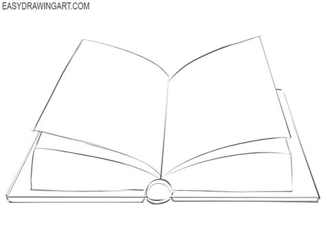 Learn how to draw a book easy with this step by step drawing tutorial. Open Book Drawing Simple, How To Draw A Book Step By Step, How To Draw An Open Book, Draw A Book, Books Doodle, Open Book Drawing, Christmas Window Painting, Library Posters, Botanical Line Drawing