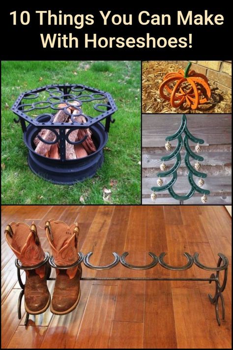 Ever thought about what you can make with horseshoes? Well, there are lots of ideas out there and this list shows just some of the really adorable ones! What Can You Make Out Of Horseshoes, Welding Horse Shoes, Crafts Using Horse Shoes, Projects With Horseshoes, Horseshoe Diy Projects, Things Made Out Of Horseshoes, Horse Shoe Crafts Diy Ideas, Old Horse Shoes Ideas, Things To Make With Horseshoes