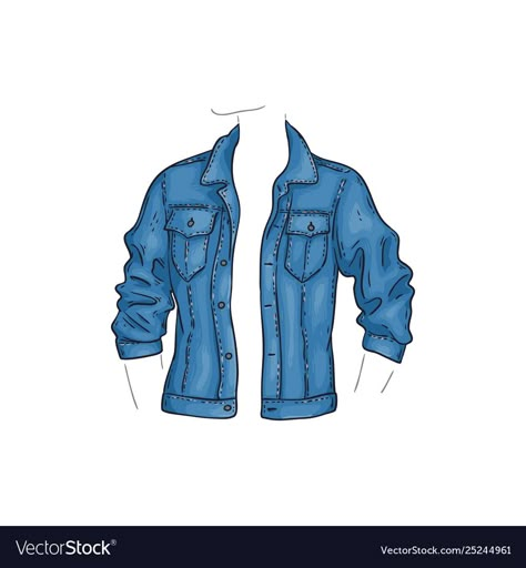 Jean Sketch, Jeans Drawing, Denim Background, Jacket Drawing, Shirt Sketch, Female Shirt, Sketch Icon, Denim Texture, Technical Illustration