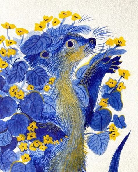 Alexandra Finkeldey on Instagram: "Details of a fancy river otter friend 🦦 More info to come about this little guy and some other river pals :) Happy Friday! . . #riverotter #otter #marshmarigold #animalart #animalillustration #childrensillustration #traditionalillustration #acrylicink #gouache #holbein #holbeinacrylagouache #liquitexink #liquitex #illustration #illustrationartists #illustrationgram #womenwhodraw" Object Illustration Drawings, Conservation Illustration, River Illustration, Otter Drawing, Otter Design, Otter Illustration, Gouache And Ink, Wildlife Illustration, Animal Illustration Art