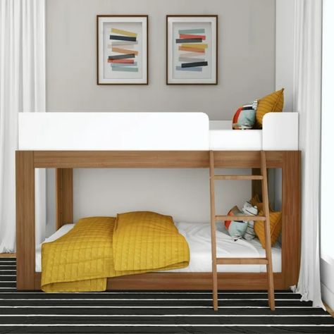 11 Low Bunk Beds We Love 2023 | Cubby Small Bunk Beds, Wood Twin Bed, Solid Wood Bunk Beds, Modern Bunk Beds, Low Bunk Beds, Solid Wood Bed Frame, Big Kid Bed, Cool Bunk Beds, Wood Bunk Beds