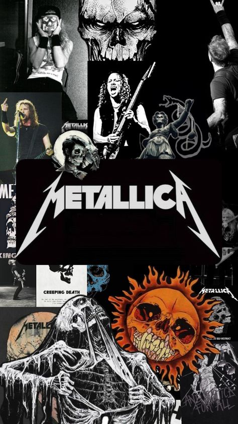 Metallica Collage Wallpaper, Music Aesthetics, Mister And Misses, Metallica Art, Rock N Roll Art, Emo Wallpaper, Band Wallpapers, Heavy Metal Music, Geek Girls